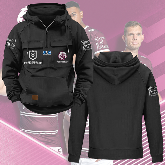 Manly Warringah Sea Eagles NRL 2025 Quarter Zip Hoodie TM NTA V3
