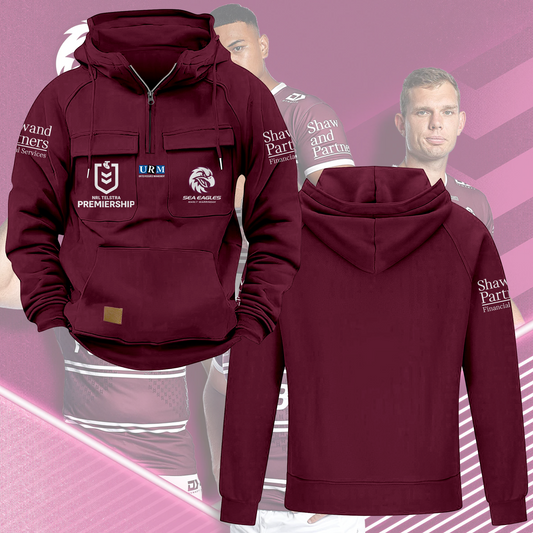 Manly Warringah Sea Eagles NRL 2025 Quarter Zip Hoodie TM NTA V4