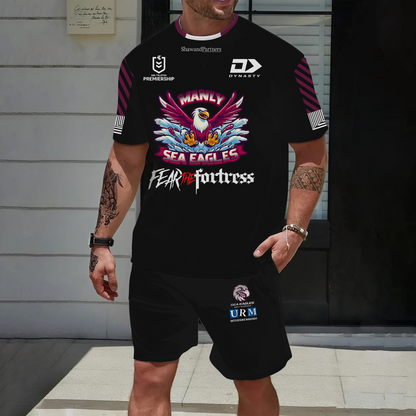 Manly Warringah Sea Eagles NRL 2025 Special Edition Set T-Shirt and Shorts TM NTA V20