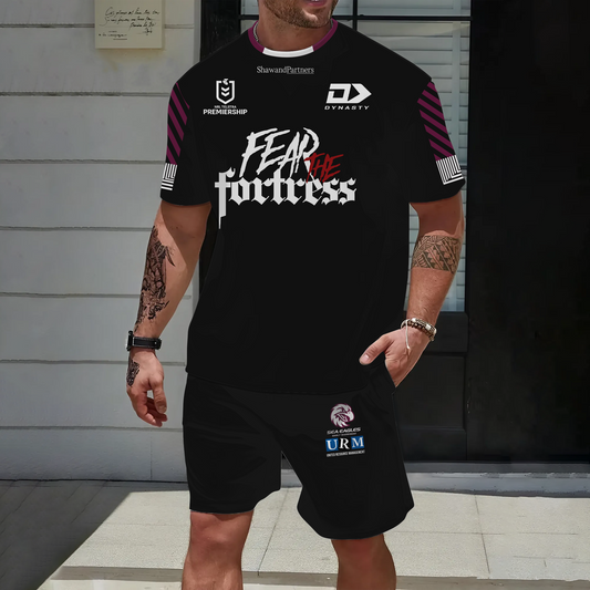 Manly Warringah Sea Eagles NRL 2025 Special Edition Set T-Shirt and Shorts TM NTA V22