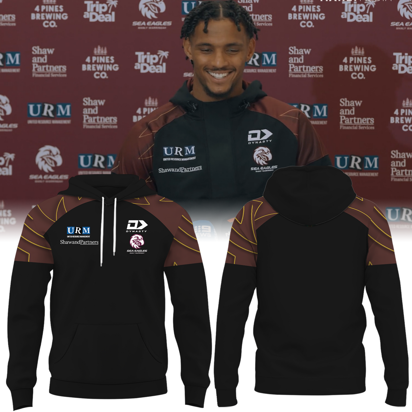 Manly Warringah Sea Eagles NRL Fear The Fortress Limited Edition Hoodie TM V3