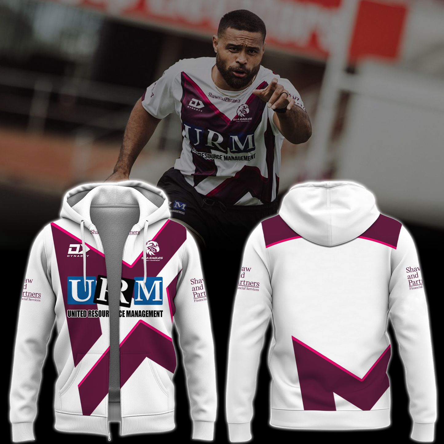 Manly Warringah Sea Eagles NRL Fear The Fortress Limited Edition Zip Hoodie TM V4