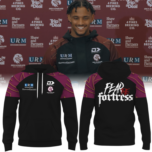 Manly Warringah Sea Eagles NRL Fear The Fortress Limited Edition Hoodie TM V4
