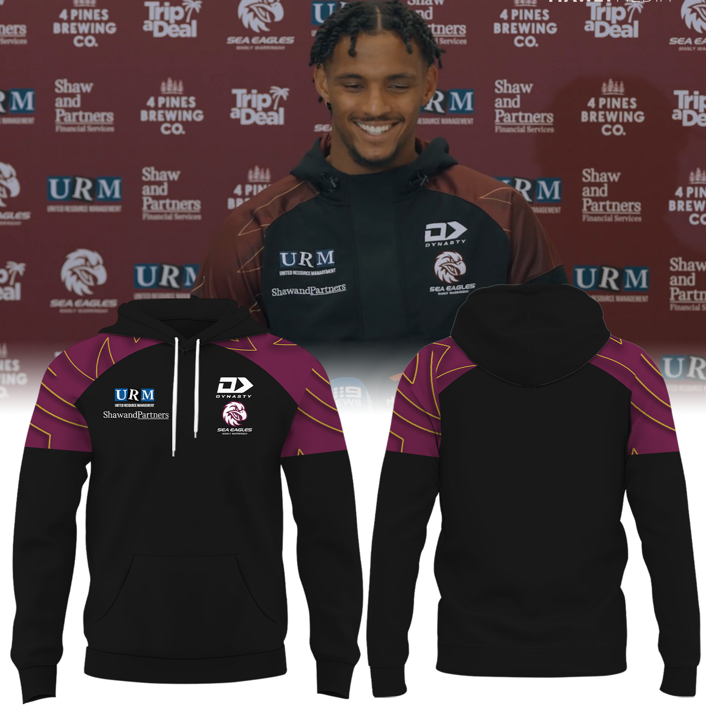 Manly Warringah Sea Eagles NRL Fear The Fortress Limited Edition Hoodie TM V6