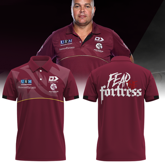 Manly Warringah Sea Eagles NRL Fear The Fortress Limited Edition Polo Shirt TM V1