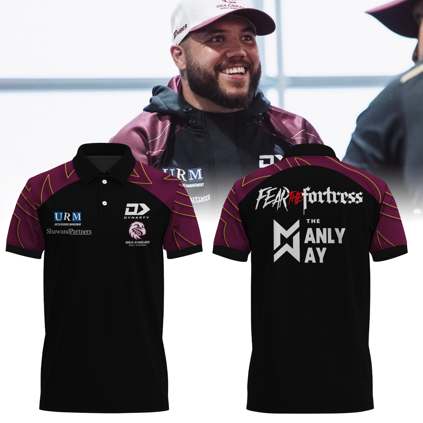Manly Warringah Sea Eagles NRL Fear The Fortress Limited Edition Polo Shirt TM V11
