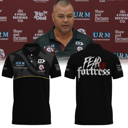 Manly Warringah Sea Eagles NRL Fear The Fortress Limited Edition Polo Shirt TM V3