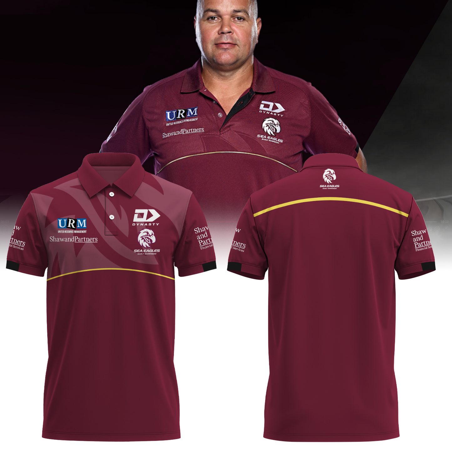Manly Warringah Sea Eagles NRL Fear The Fortress Limited Edition Polo Shirt TM V4