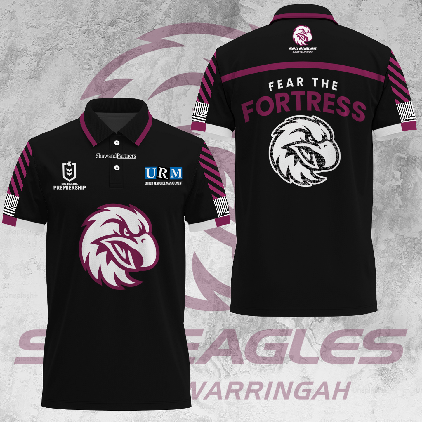 Manly Warringah Sea Eagles NRL Fear The Fortress Limited Edition Polo Shirt TM V1
