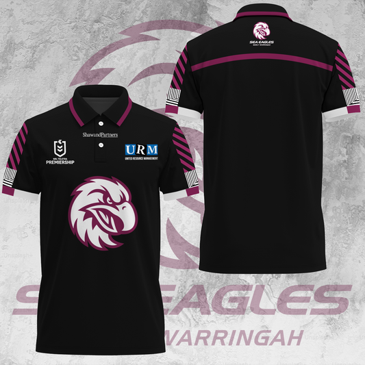 Manly Warringah Sea Eagles NRL Fear The Fortress Limited Edition Polo Shirt TM V2