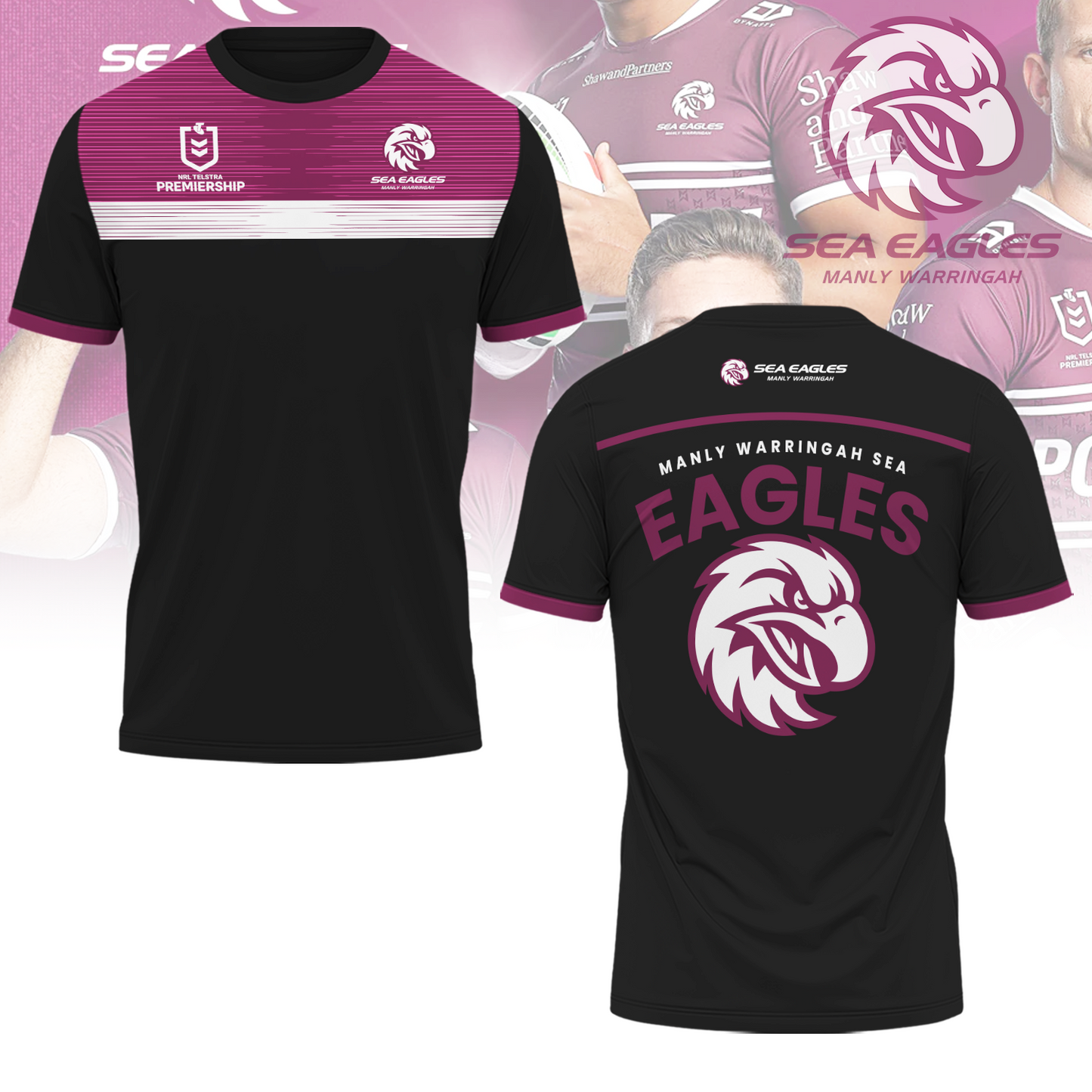 Manly Warringah Sea Eagles NRL Fear The Fortress Limited Edition T-Shirt TM V3