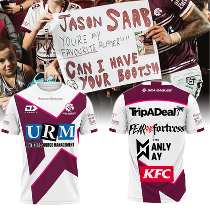 Manly Warringah Sea Eagles NRL Fear The Fortress Limited Edition T-Shirt TM V5