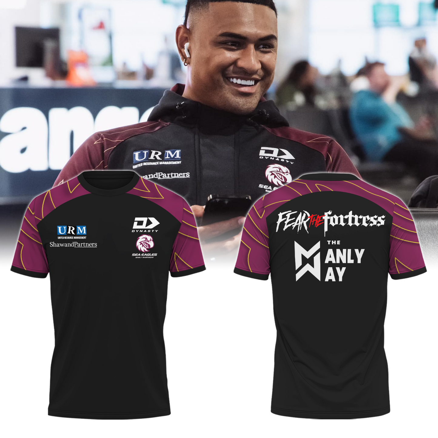 Manly Warringah Sea Eagles NRL Fear The Fortress Limited Edition T-Shirt TM V9
