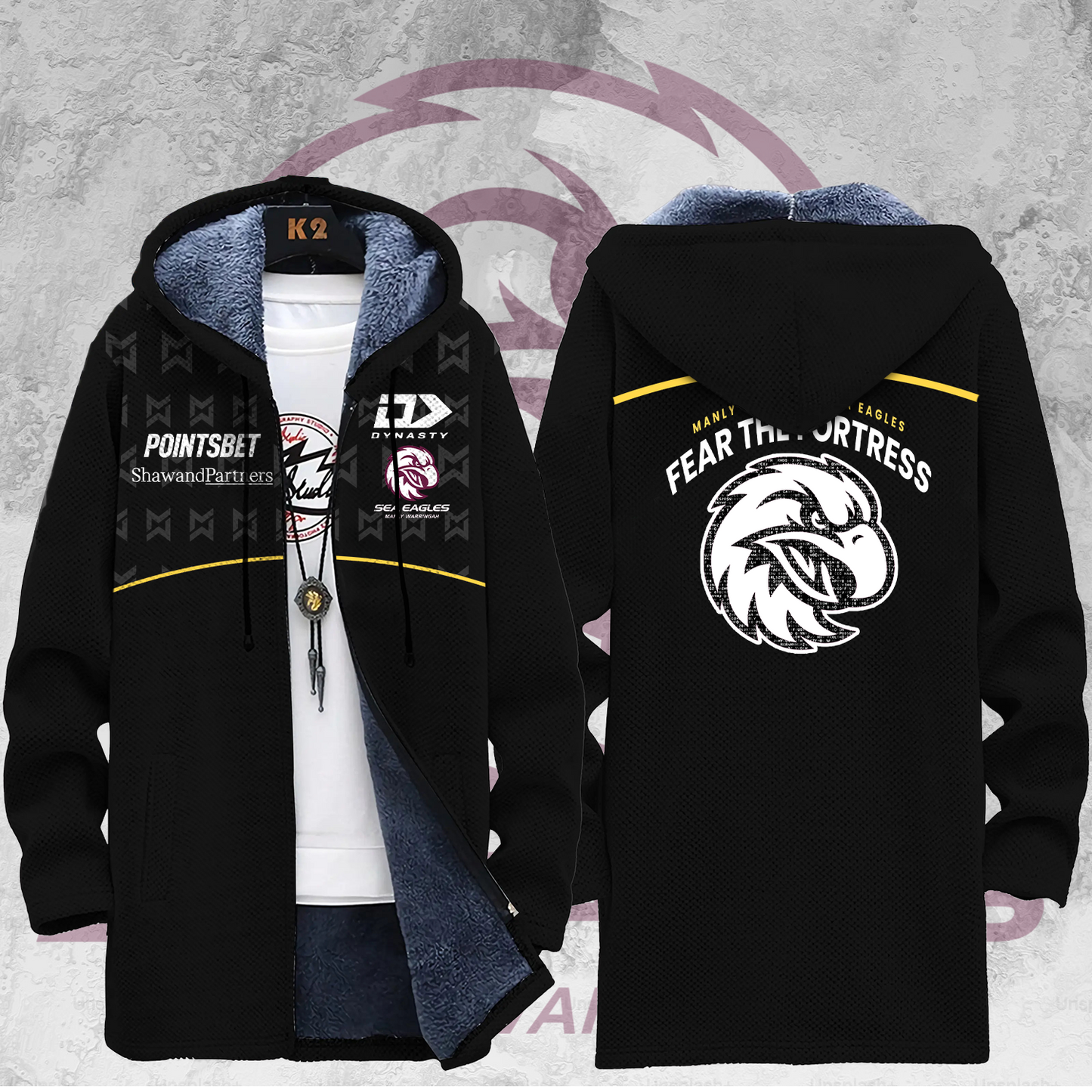 Manly Warringah Sea Eagles NRL Limited Edition Fleece Windbreaker Jacket TM V3