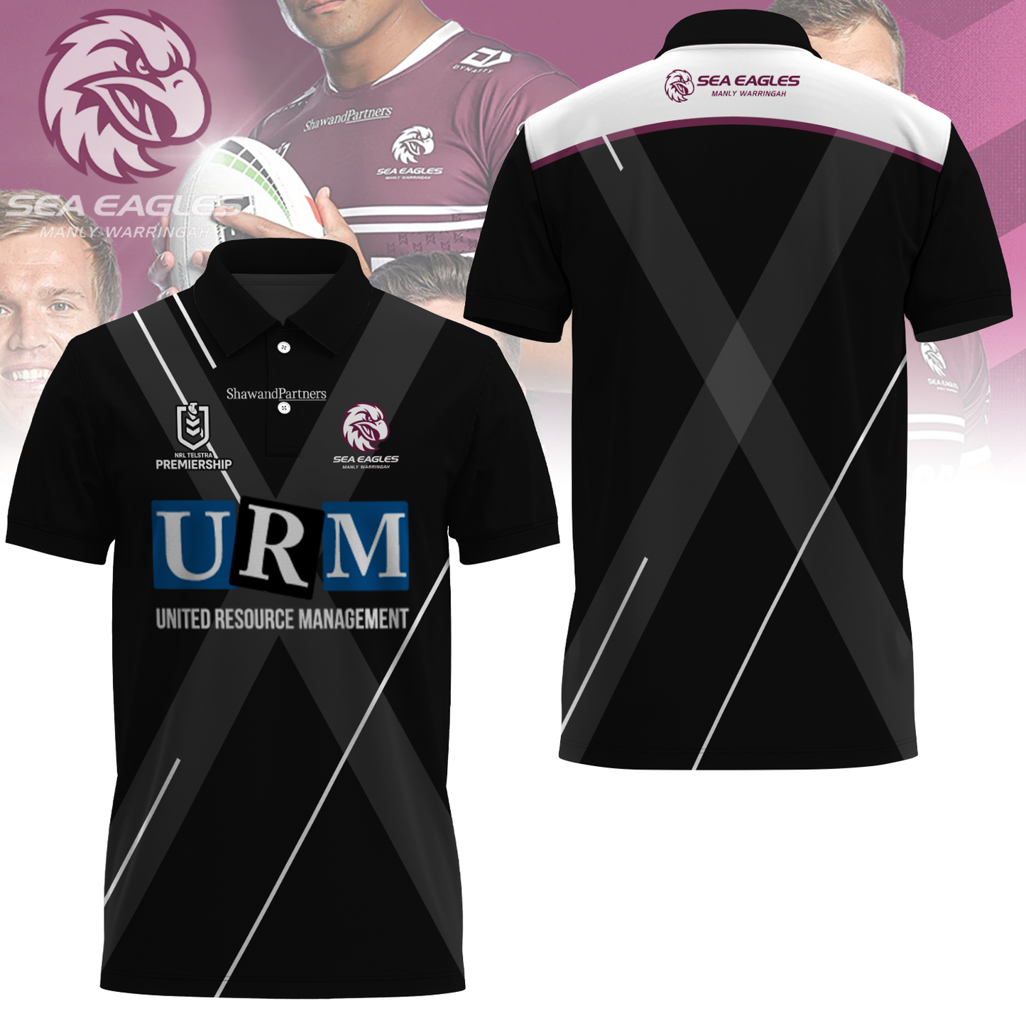 Manly Warringah Sea Eagles NRL Manly Way Limited Edition Polo Shirt TM V4