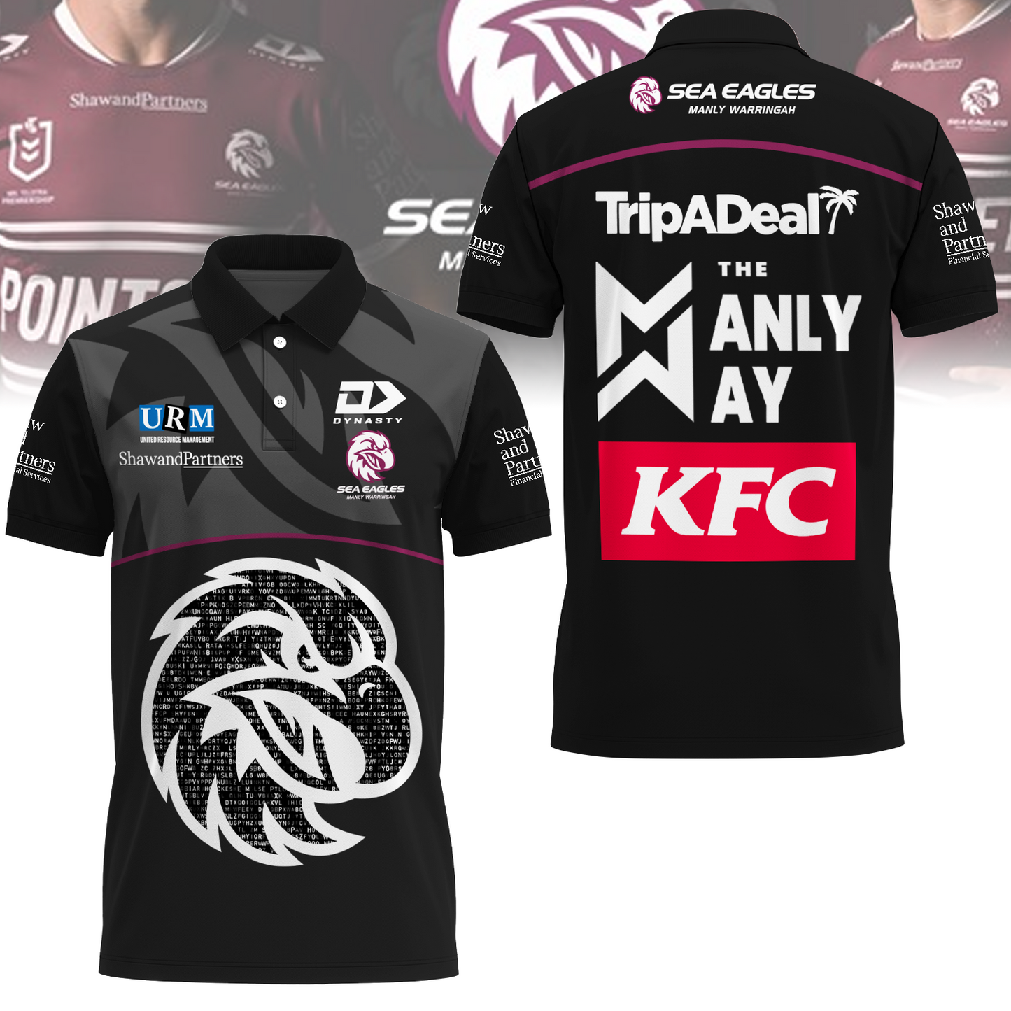 Manly Warringah Sea Eagles NRL Manly Way Limited Edition Polo Shirt TM V7