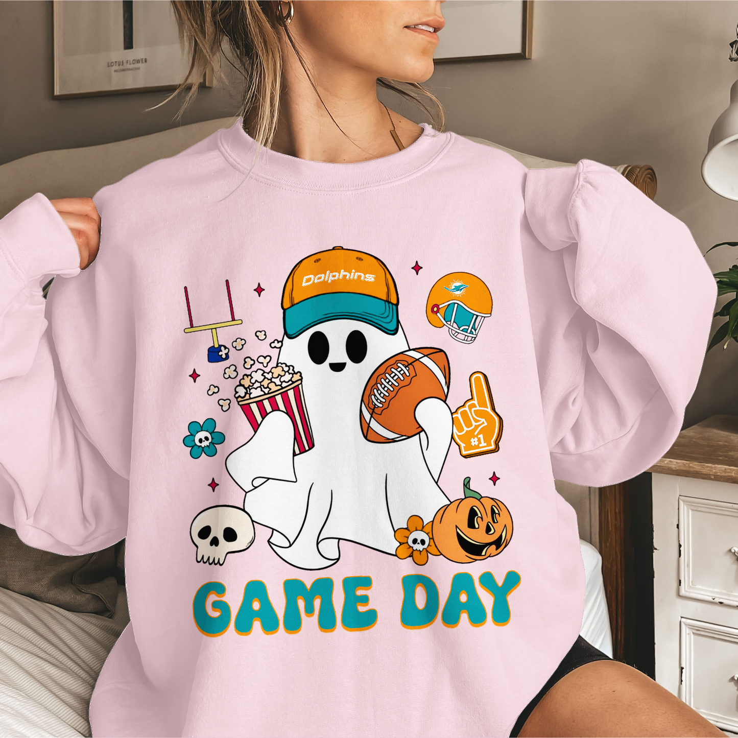 MD Game Day Football Ghost Sweatshirt DDT NTL