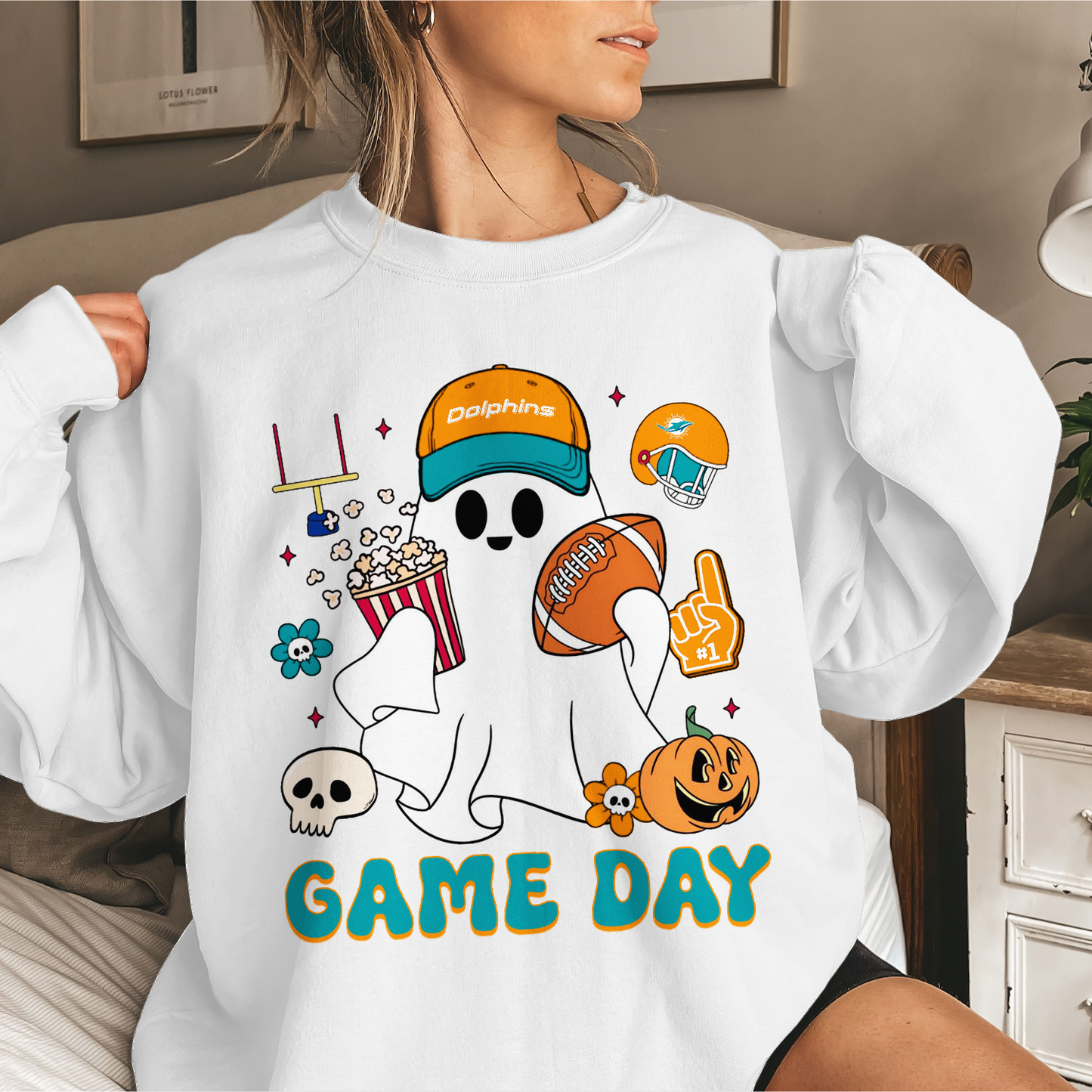 MD Game Day Football Ghost Sweatshirt DDT NTL