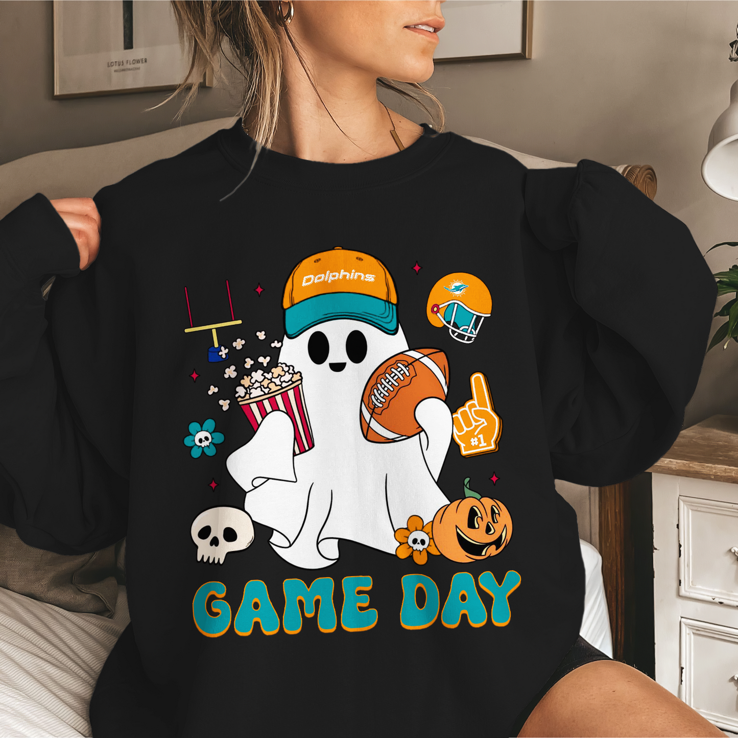 MD Game Day Football Ghost Sweatshirt DDT NTL
