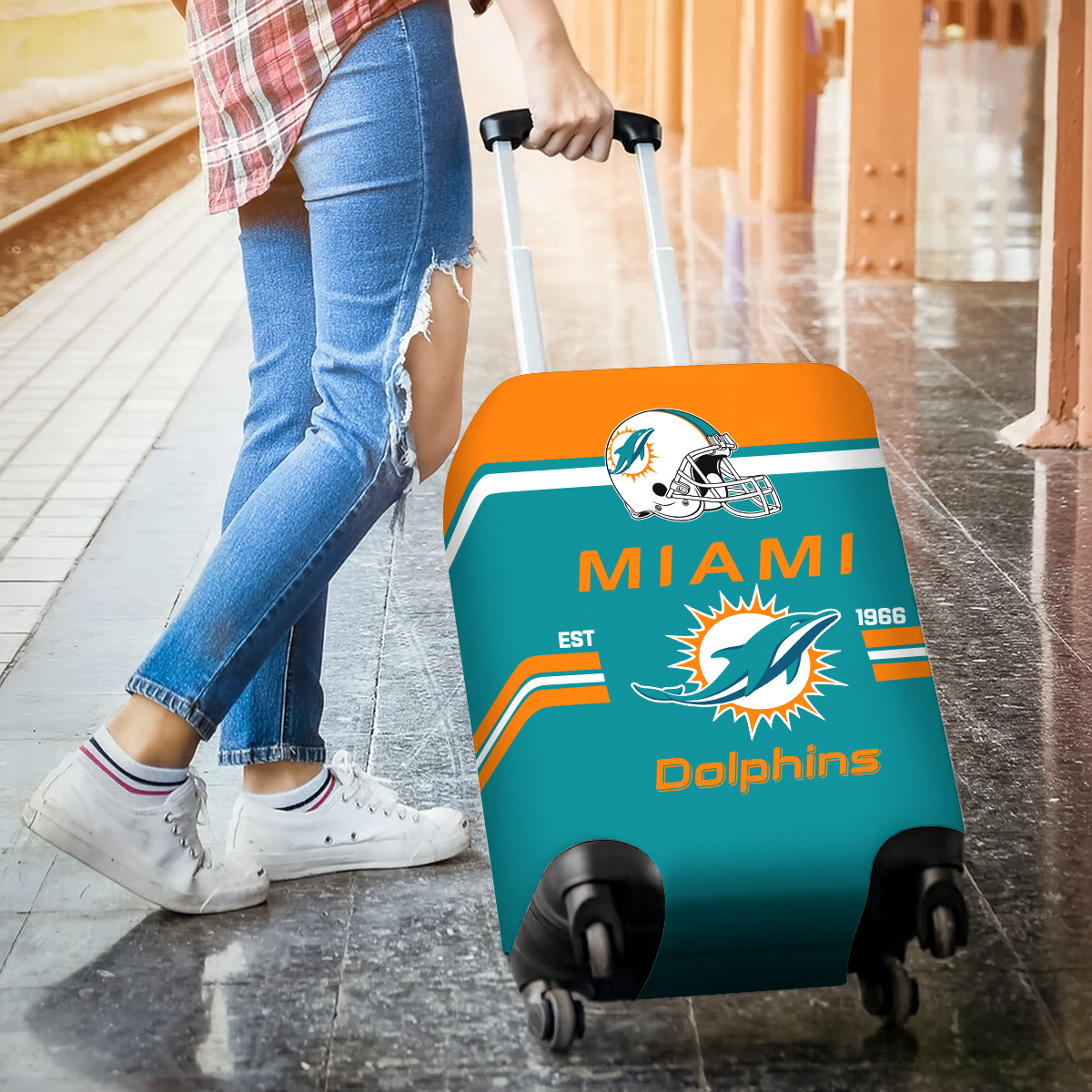 MD NFL Luggage Cover Suitcase Protector DDT NTL