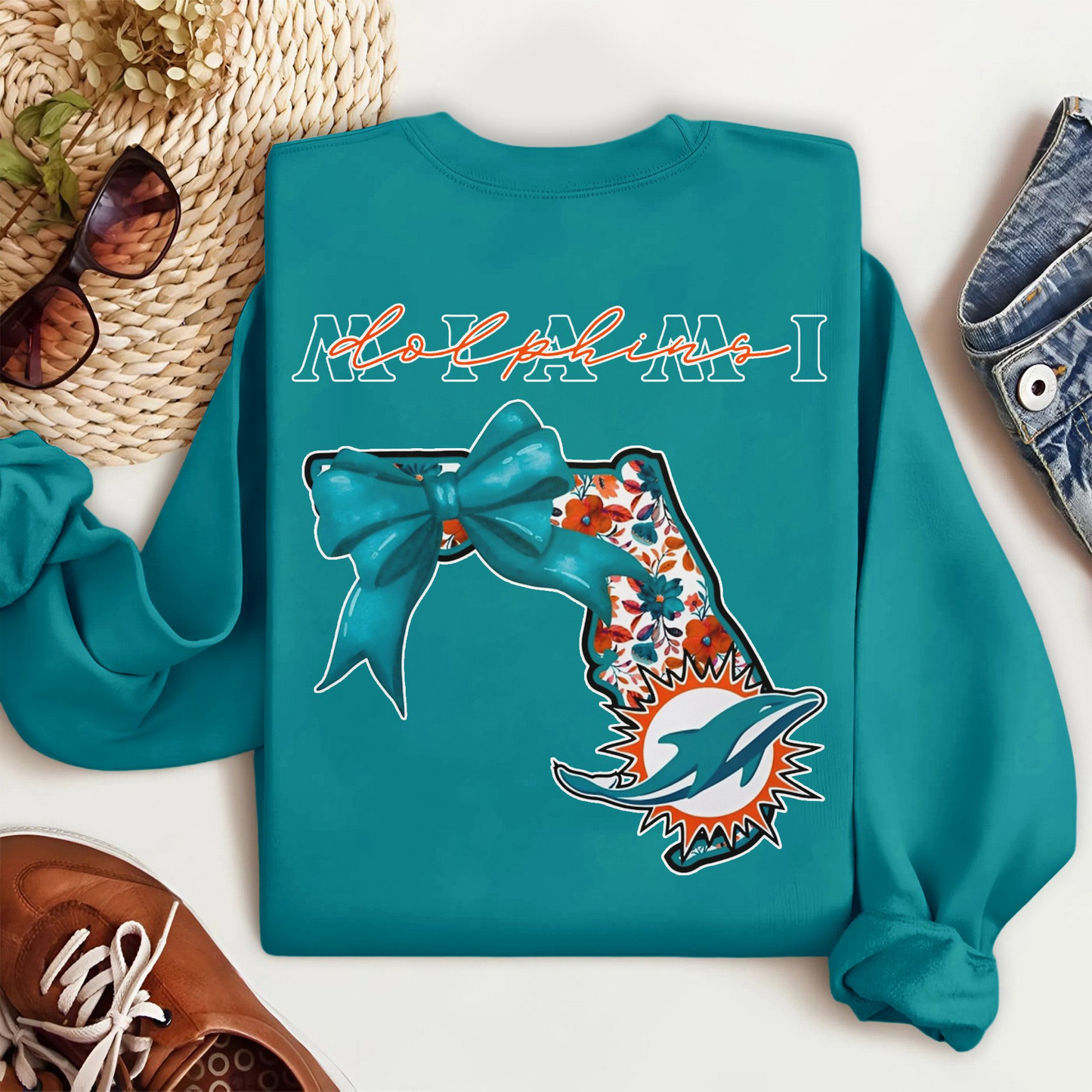 MD Premium NFL Cozy State Bow Sweatshirt DDT NTL