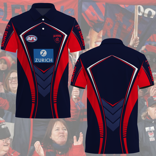 Melbourne Demons 2 AFL 2025 Polo Shirt TM NTA V1