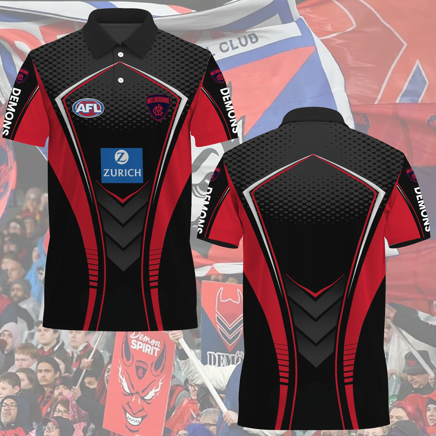Melbourne Demons AFL 2025 Polo Shirt TM NTA V2