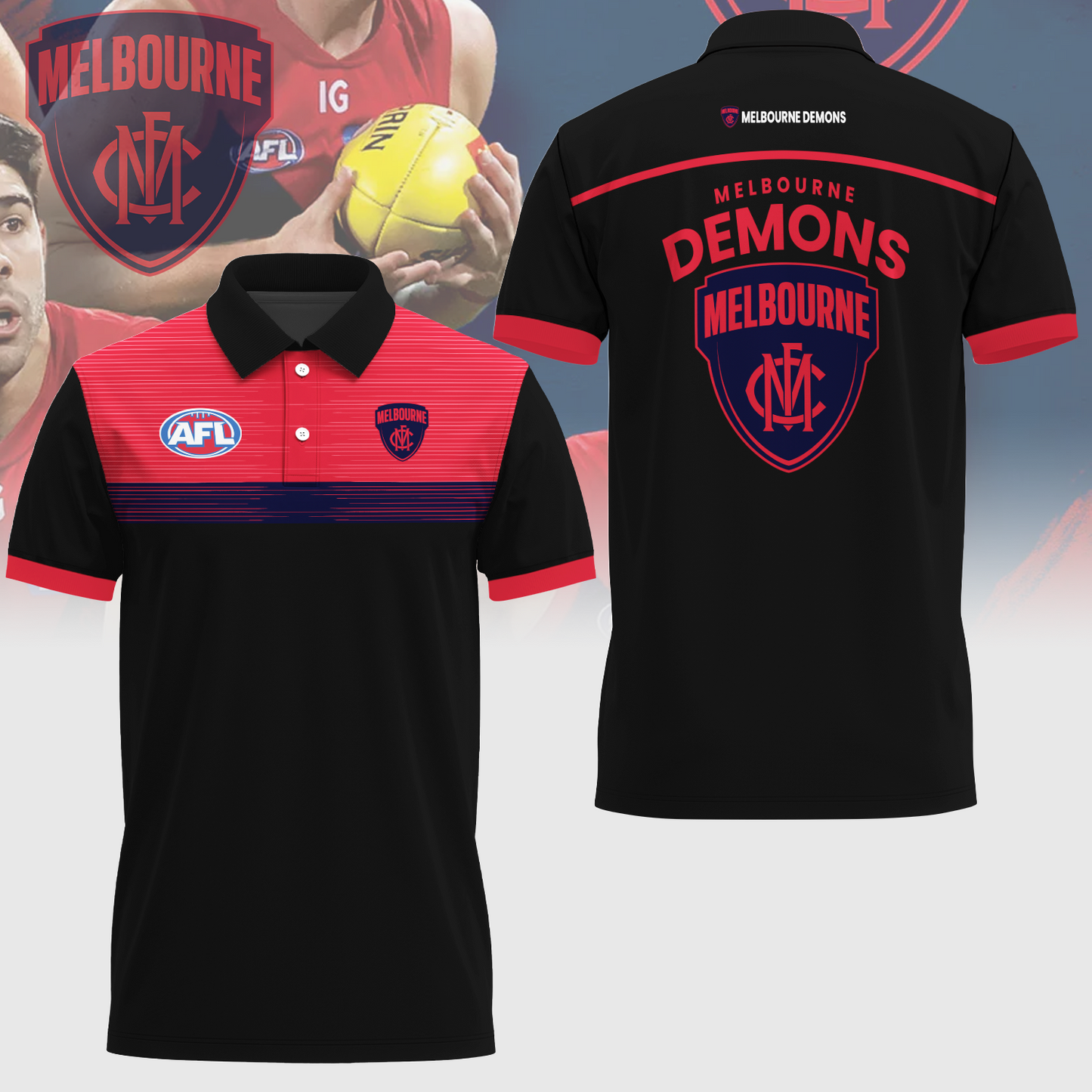 Melbourne Football Club AFL Limited Edition Polo Shirt TM - Super Savings When Buying Combo V1