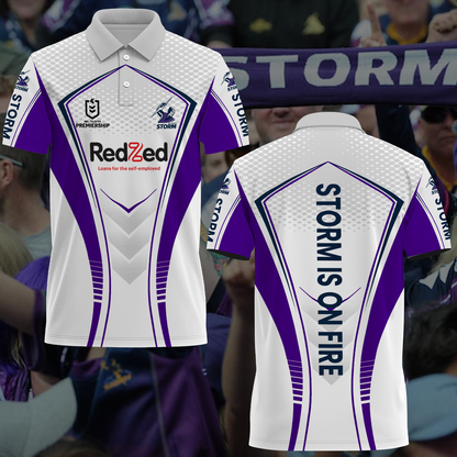 Melbourne Storm NRL 2025 Limited Edition Polo Shirt TM NTA V7 230425