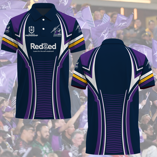 Melbourne Storm NRL 2025 Polo Shirt TM NTA V2