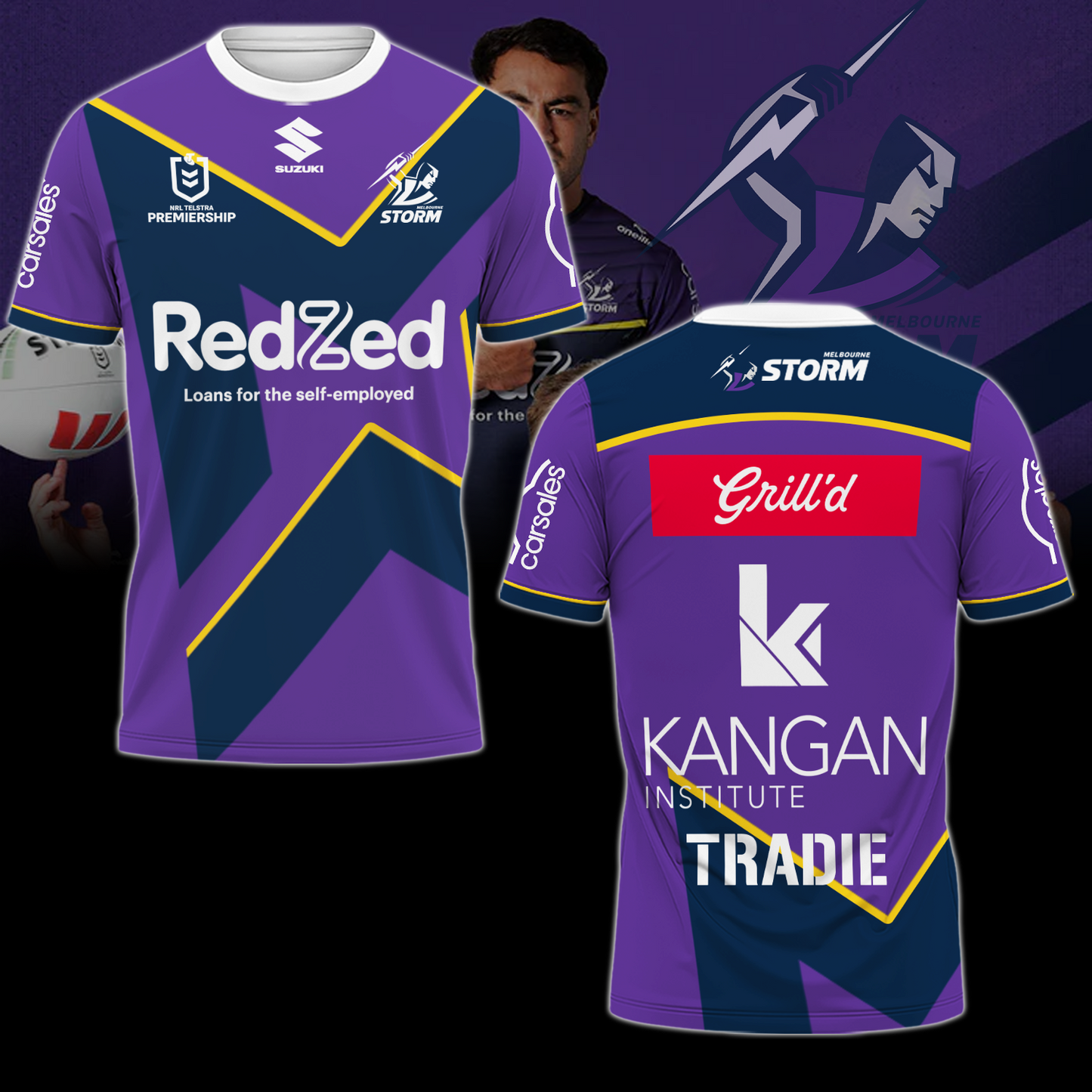 Melbourne Storm NRL Limited Edition T-Shirt TM - You will save more when you buy the clothes and hat combo V1