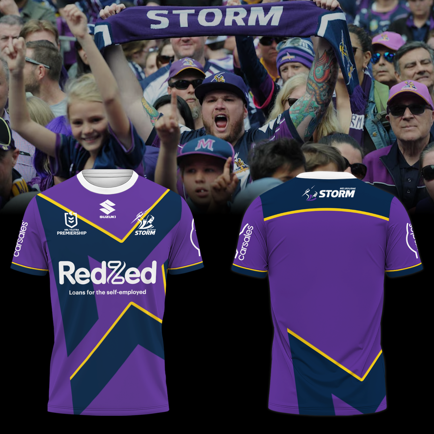 Melbourne Storm NRL Limited Edition T-Shirt TM - You will save more when you buy the clothes and hat combo V3