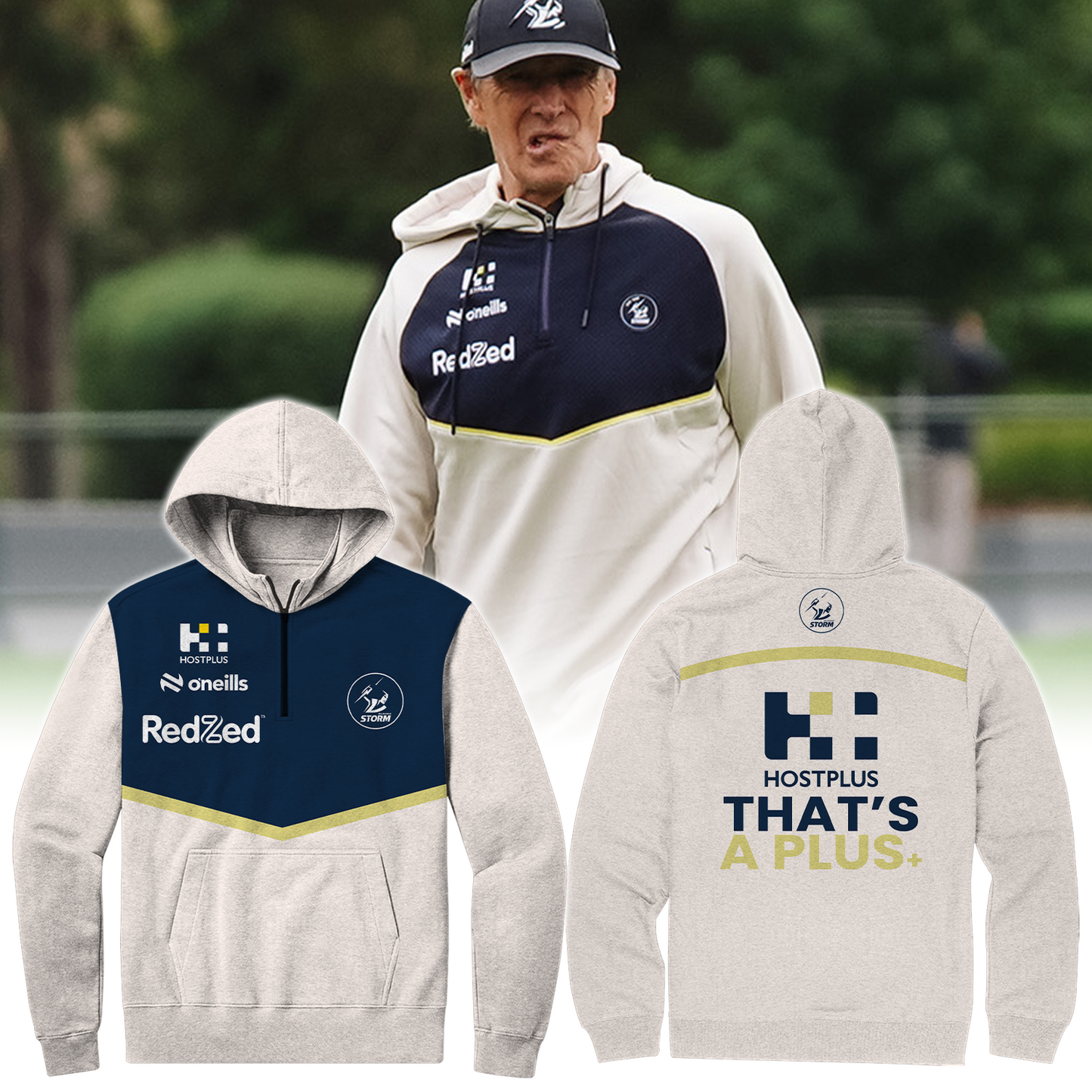 Melbourne Storm NRL Up Limited Edition Quarter Zip Hoodie TM NTA V3