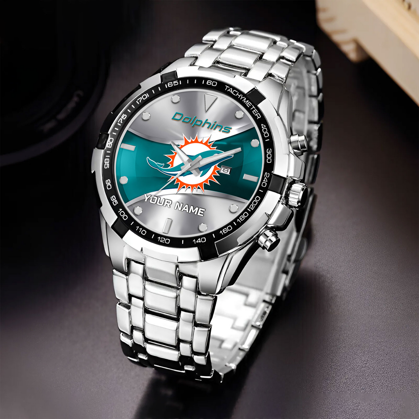 MIA x NFL Alloy Men Quartz Watch - Custom Name DATND TANTD