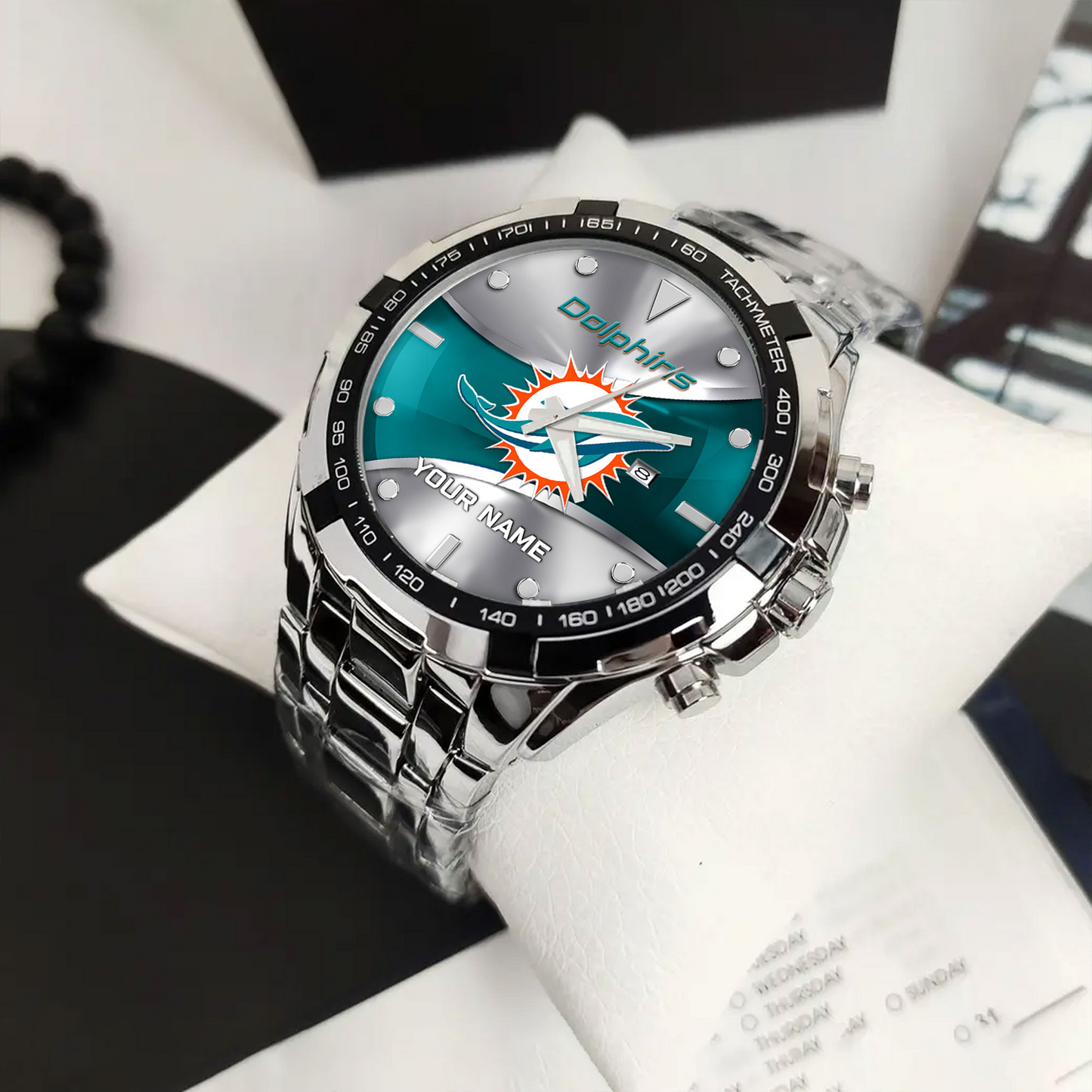 MIA x NFL Alloy Men Quartz Watch - Custom Name DATND TANTD