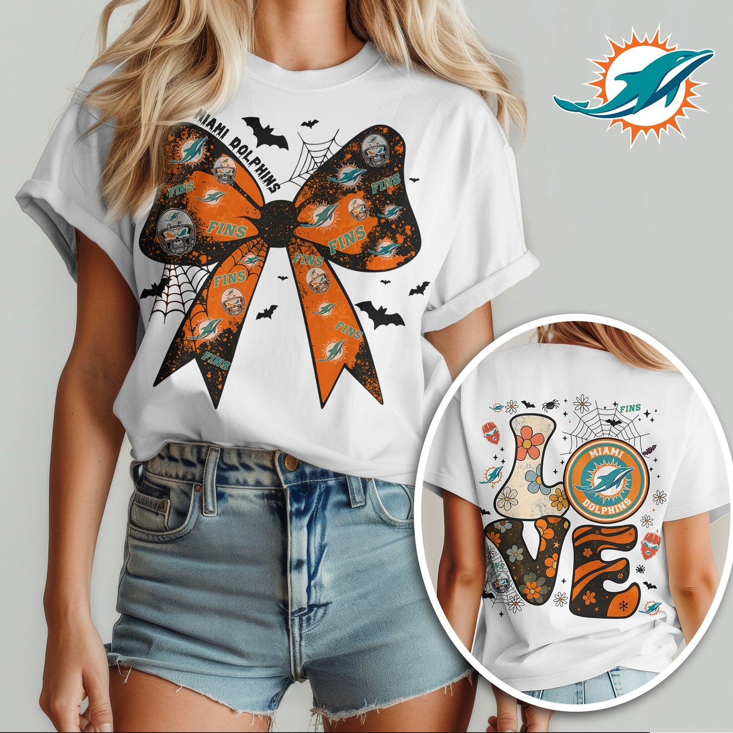 MIA x NFL Halloween Bow 3D Shirt 0409 DatND DVT