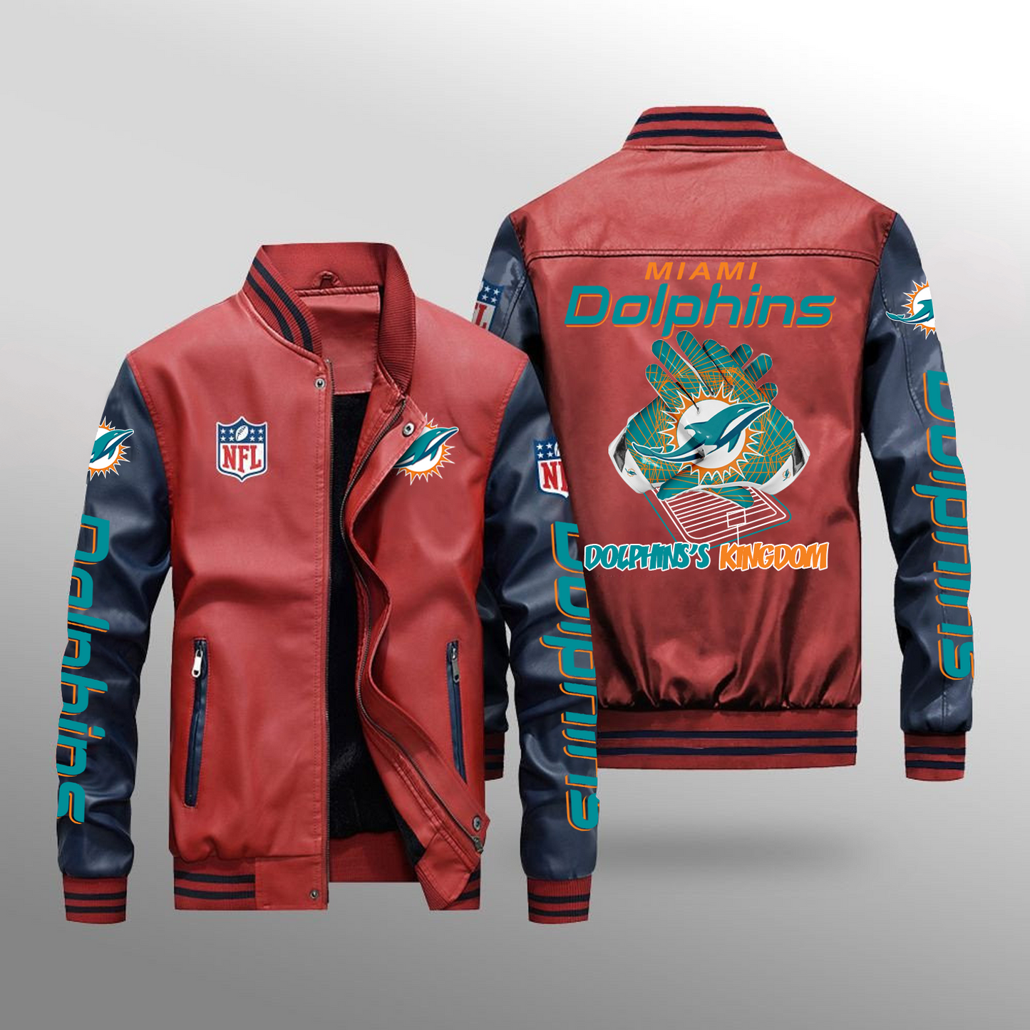 MIA x NFL Leather Bomber Jacket DATND TANTD