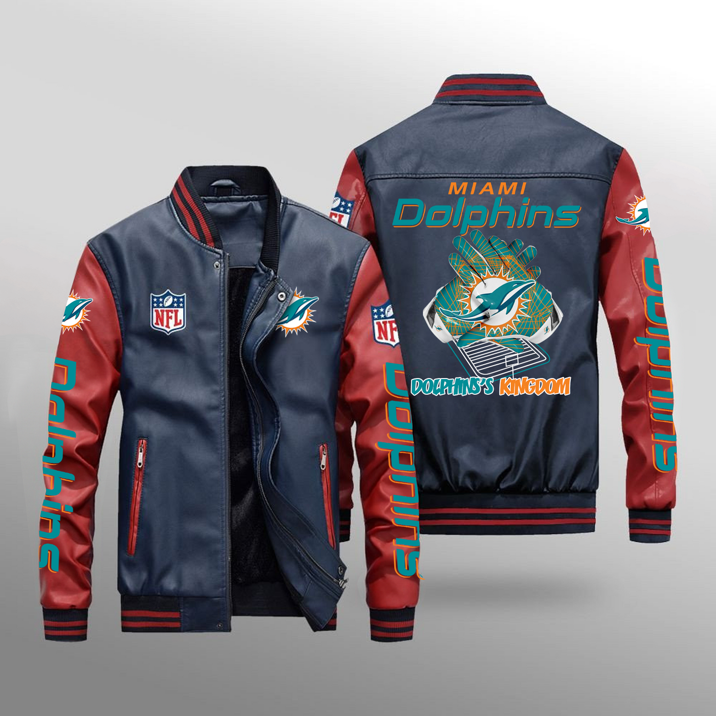 MIA x NFL Leather Bomber Jacket DATND TANTD