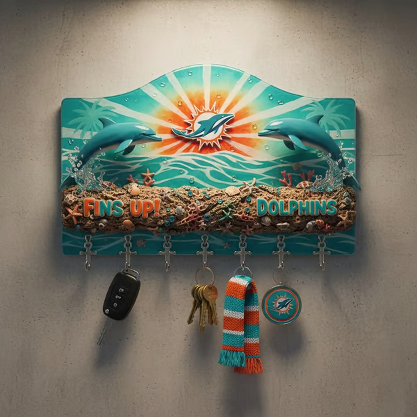 MIA X NFL Originality Verification Football Team Wall Key Holder NAK THUONGNH