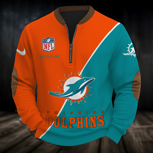 MIA x NFL Premium Personalized Game Day Quarter-Zip DatND ThuongNH