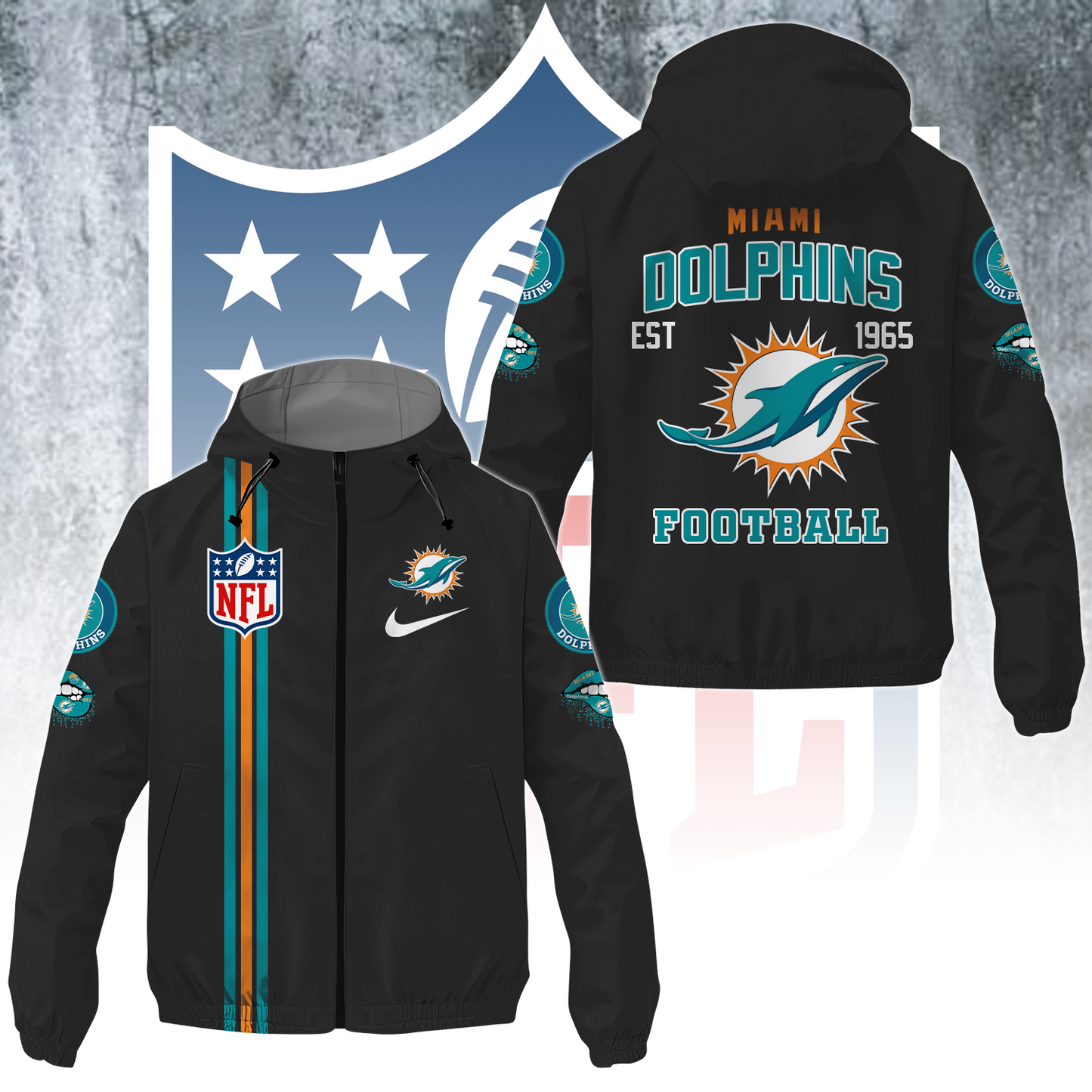 MIA x NFL Windbreaker Jacket DATND TANTD