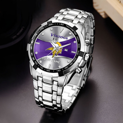 MIN x NFL Alloy Men Quartz Watch - Custom Name DATND TANTD
