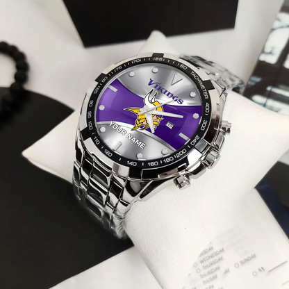 MIN x NFL Alloy Men Quartz Watch - Custom Name DATND TANTD