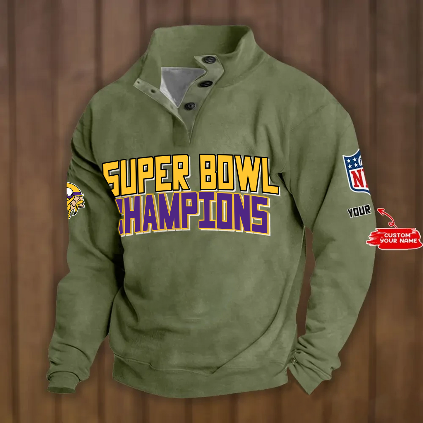 MIN x NFL Double Breasted Stand Collar Hoodies DATND TANTD