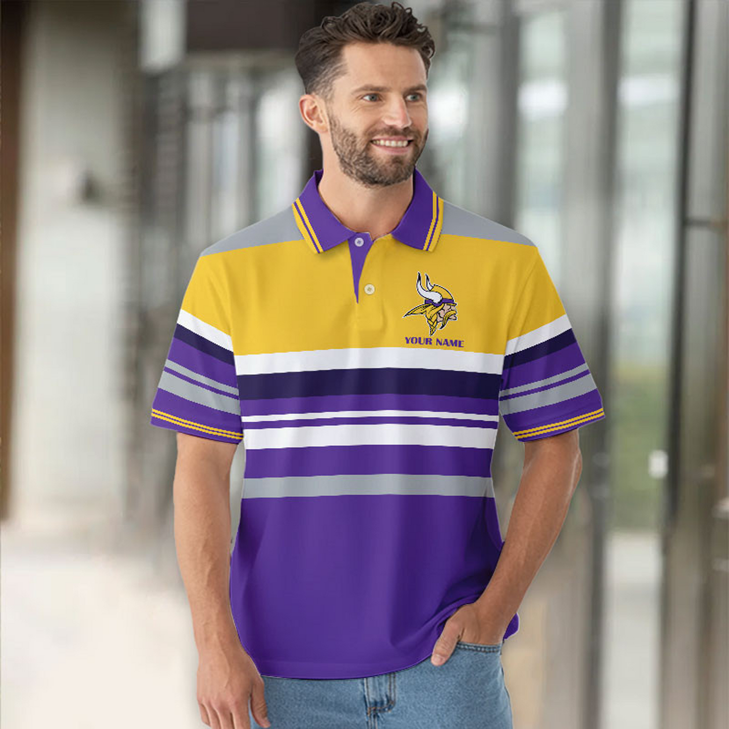 MIN x NFL New Style Men Short Sleeves Polo Shirt DatND DVT