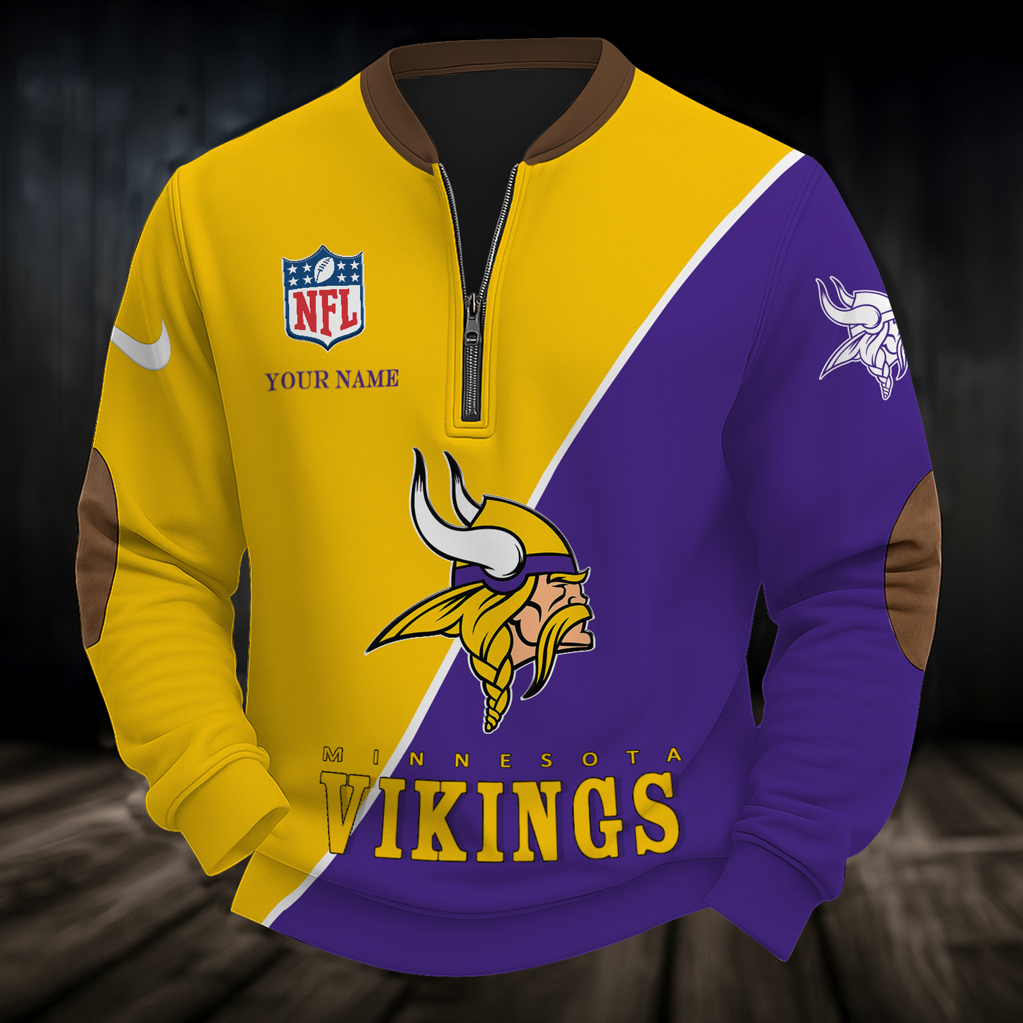 MIN x NFL Premium Personalized Game Day Quarter-Zip DatND ThuongNH