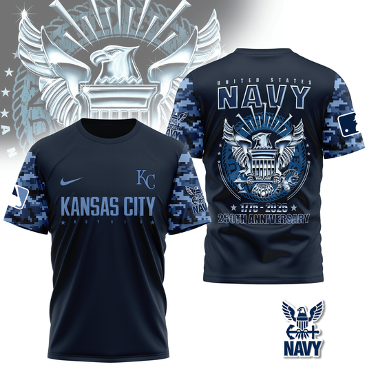 MLB KCR Premium Navy 250 Years 3D Shirt DDT CTND