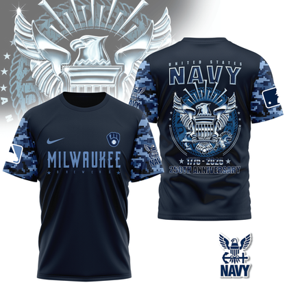 MLB MB Premium Navy 250 Years 3D Shirt DDT CTND