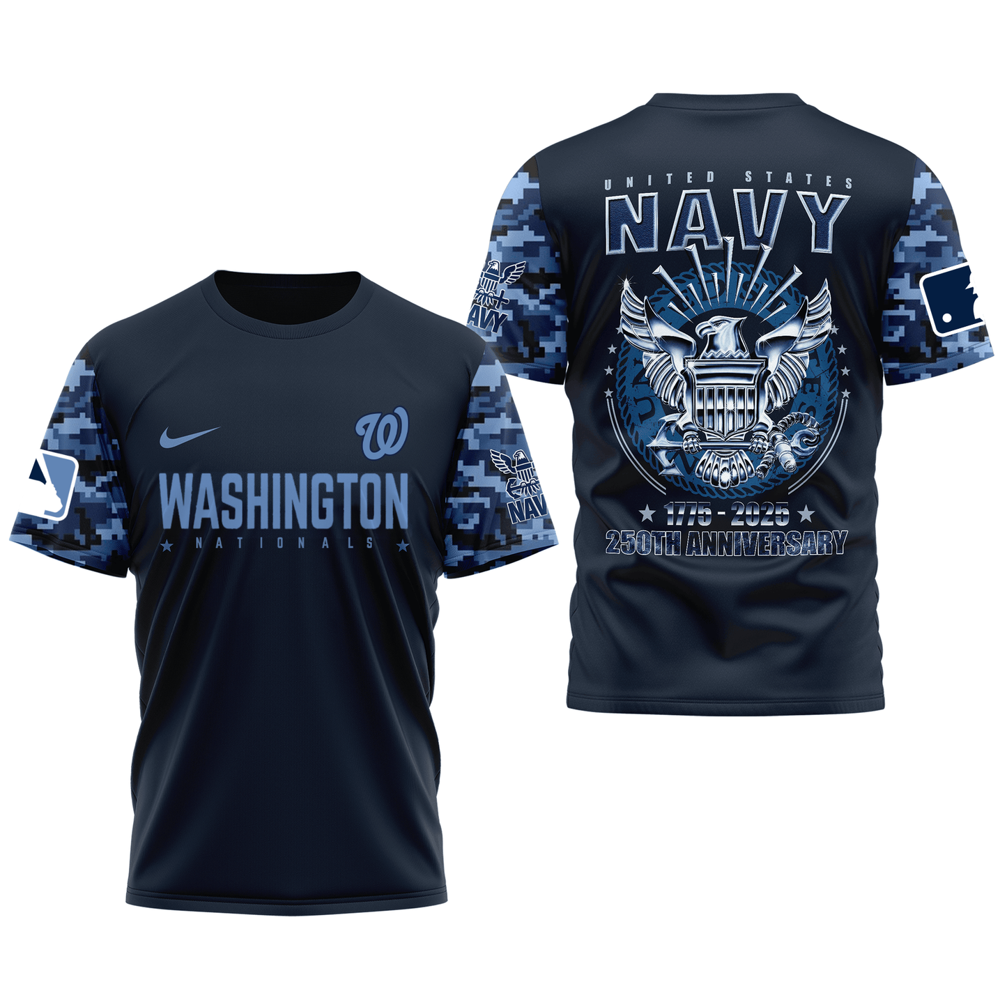 MLB WN Premium Navy 250 Years 3D Shirt DDT CTND