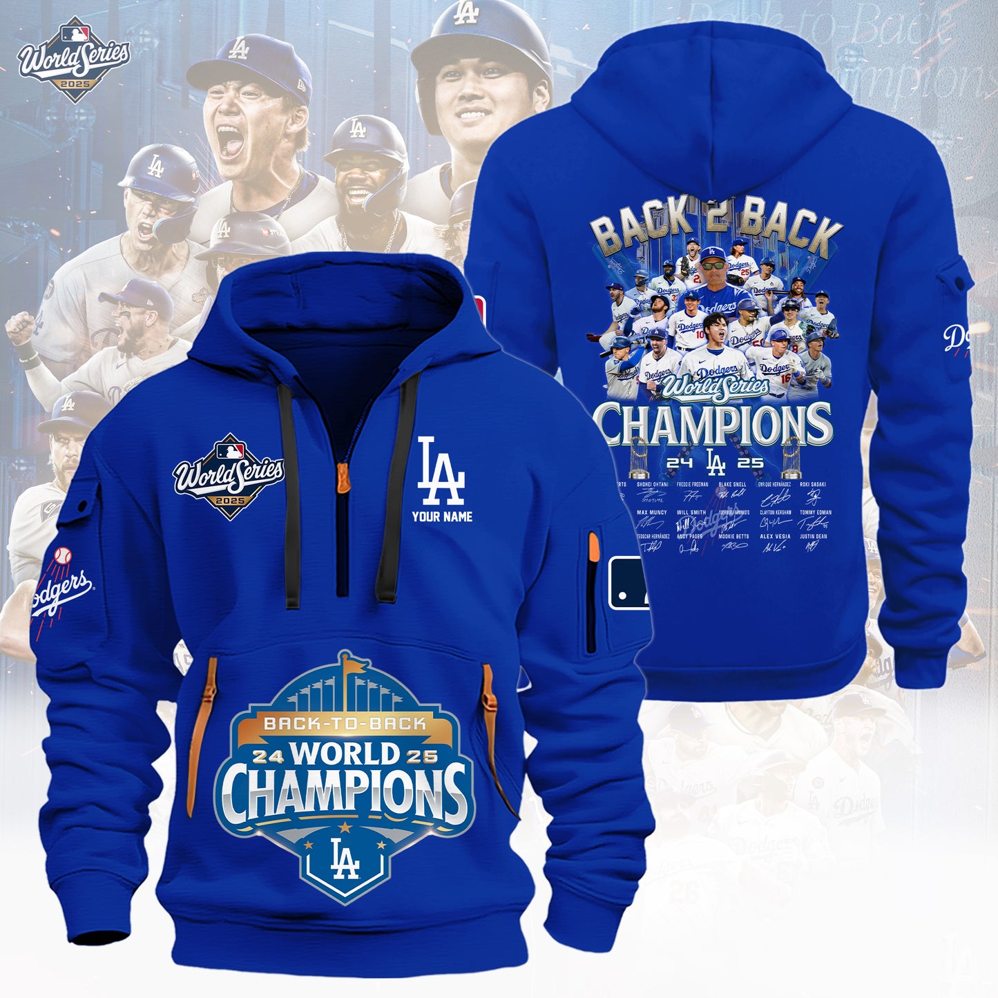 MLB x LAD World Series Champions 2025 Half Zipper Hoodie HLP